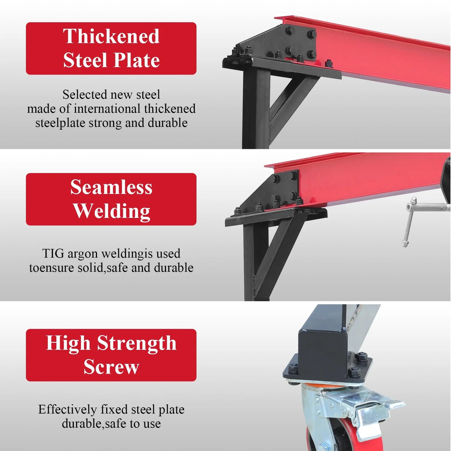 2025  1 Ton Adjustable Gantry Crane, 2200 lbs Capacity, Height Adjustable 96.5"-143.7", Portable Hoist for Factory, Construction, Warehouse, Auto Repair