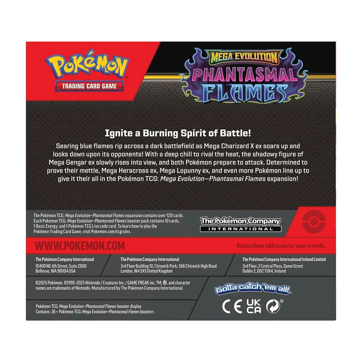 Pokmon TCG: Mega Evolution-Phantasmal Flames Booster Display Box (36 Packs)