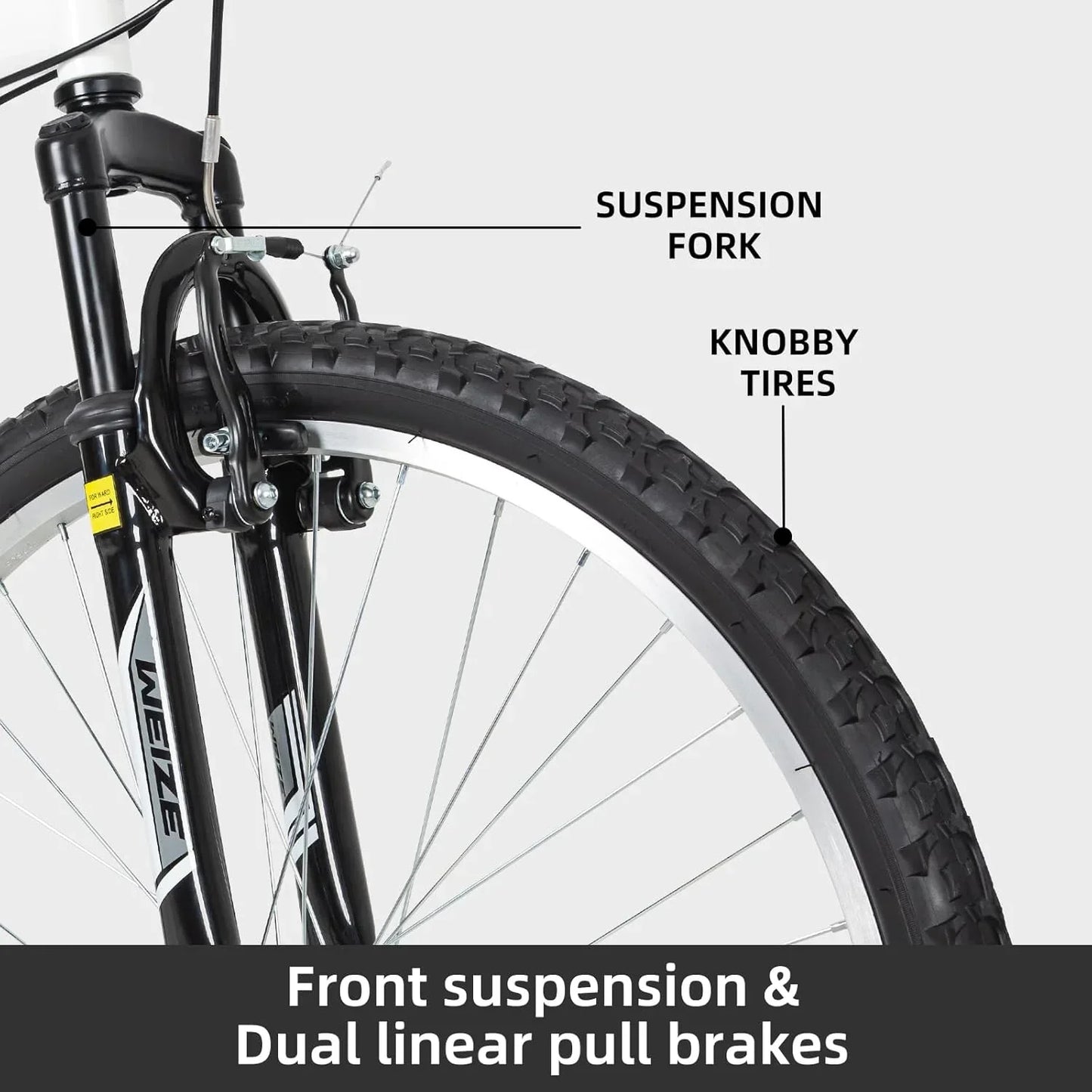 WEIZE Mountain Bike 26 27.5 inch Outdoor Hybrid Bikes 18-Speed High-Carbon Steel Full Suspension