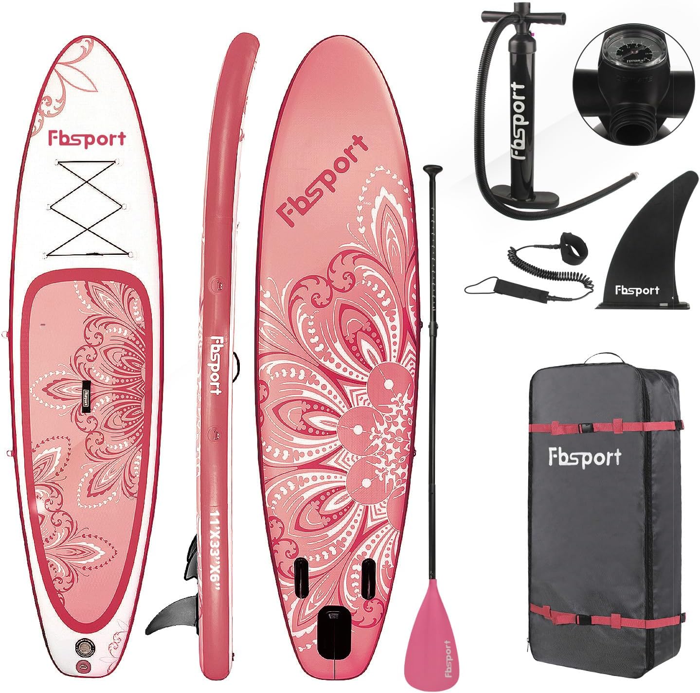 Premium Stand Up Paddle Board Yoga Board with Durable SUP Accessories & Carry Bag | Wide Stance Surf Control Non-Slip Deck Leash Paddle and Pump for Youth & Adult