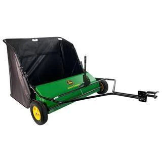 John Deere 42 trailed lawn sweeper, 24 cubic foot capacity, adjustable brushes
