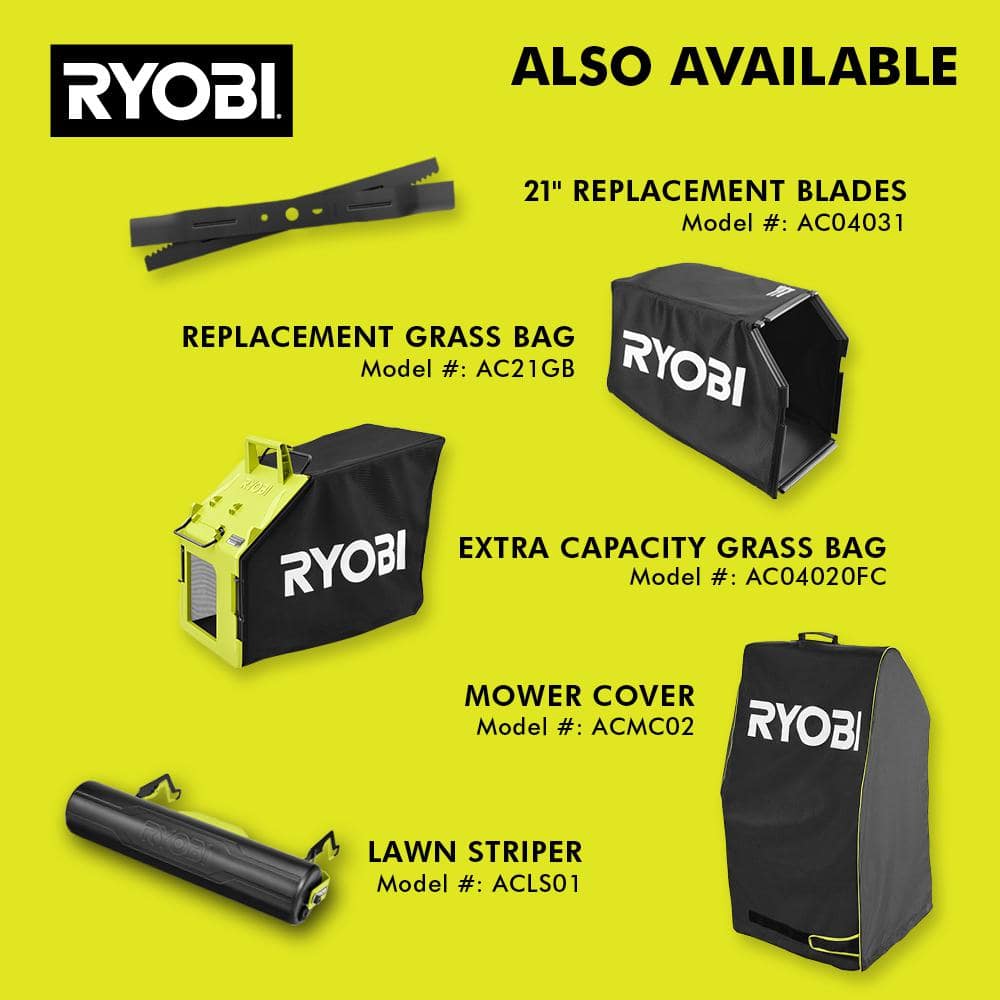 Ryobi 40V HP Brushless 21-in Self-Propelled AWD Lawn Mower Whisper Series Includes (2) 6.0Ah Batteries and Charger