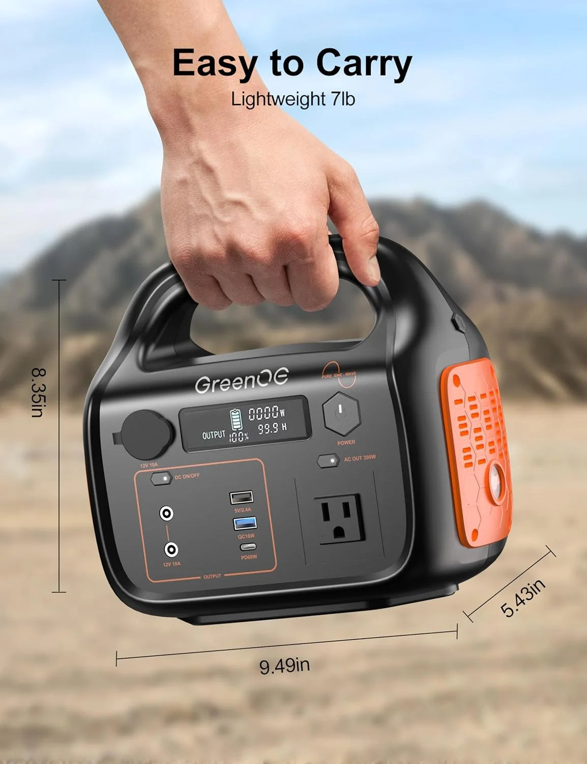 GreenOE Portable Power Station 1000W 1024Wh Solar Powered Generator with 100W Solar Panel, Camping Power Bank for Outdoors Travel Hunting Home Lithium Battery Backup