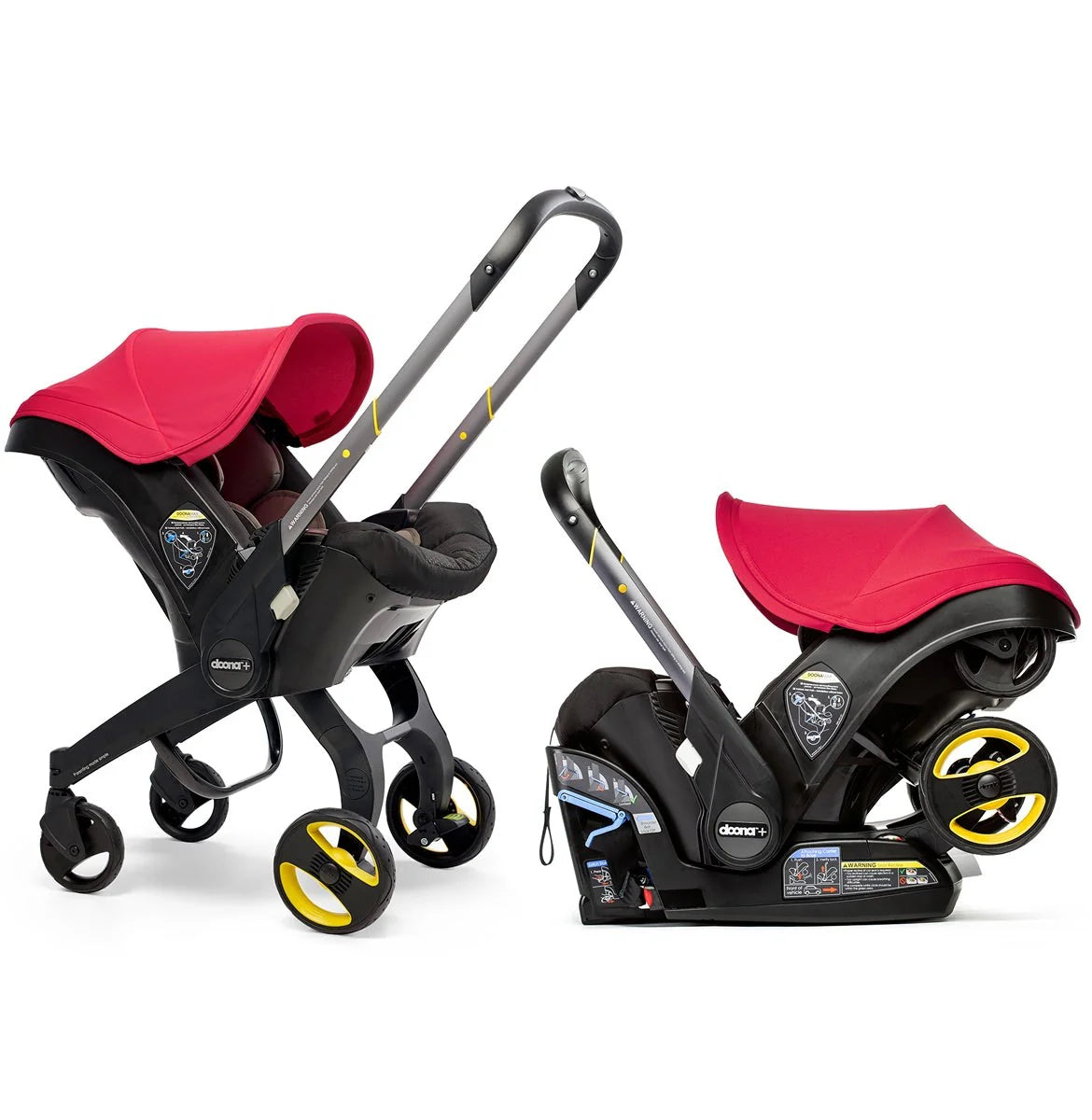 Stroller combination consisting of infant car seat and LATCH base (model year 2025) C Midnight Edition | From car to stroller in seconds, airplane-compatible, including accessory bag
