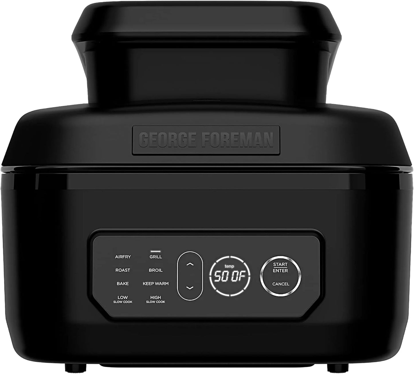George Foreman Beyond Grill锟?7-in-1 Electric Indoor Grill with Air Fry Technology, MCAFD800D, Black, Large